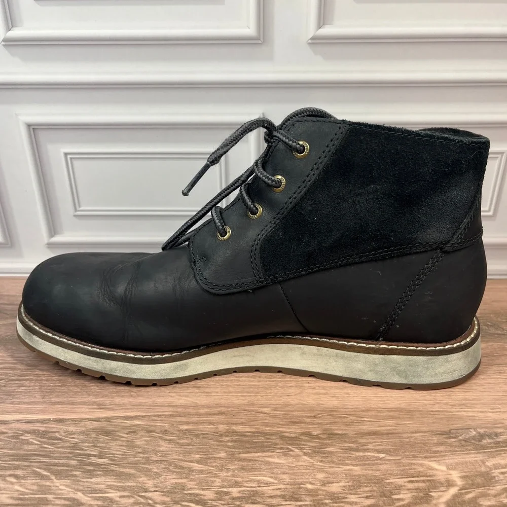 Kodiak McKinney Boots Mens Black Leather Suede Wedge Sole Size 9